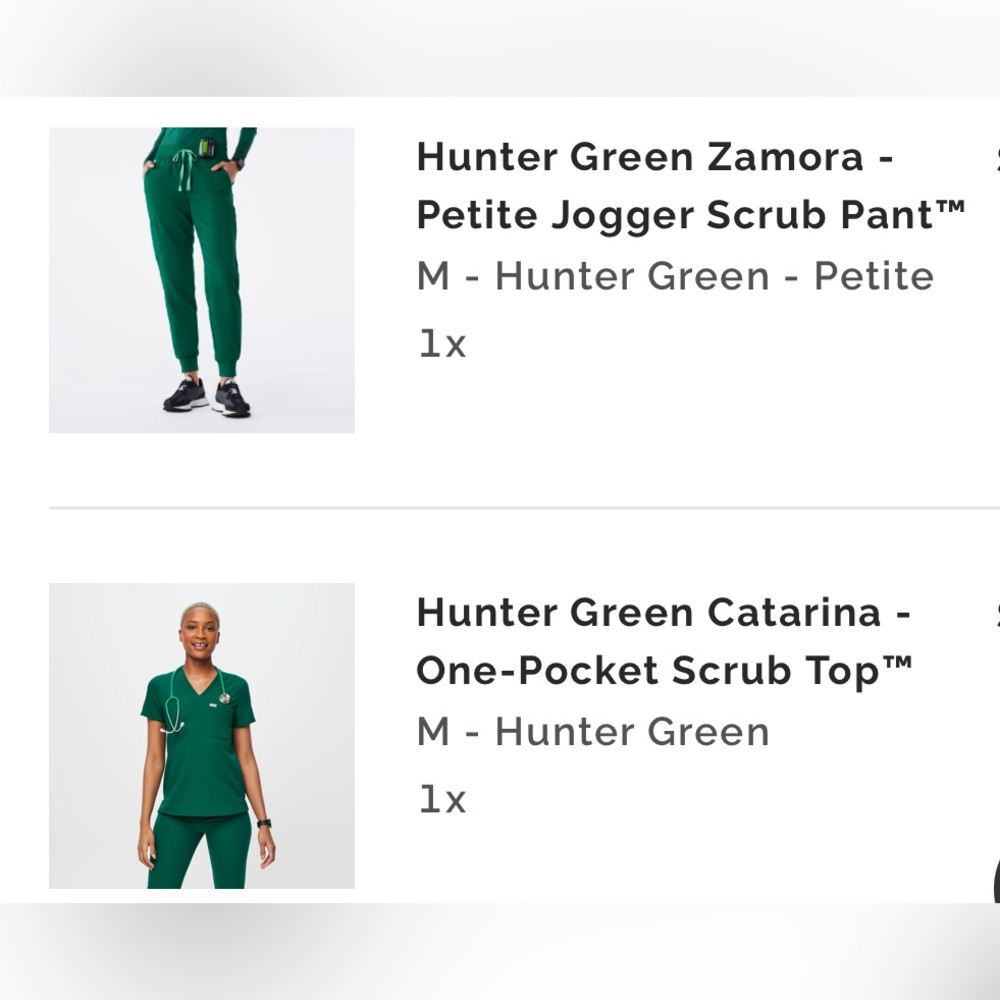 Figs brand new hunter green scrubs